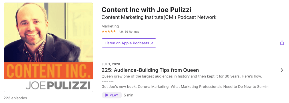 content inc podcast for marketers